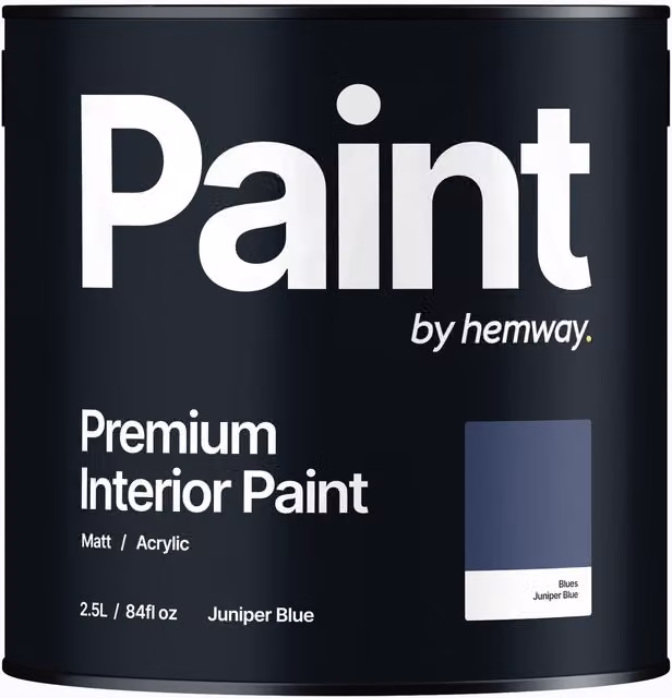 Hemway Matt Acrylic Interior Dispersion Paint in Blue, 2.5 l