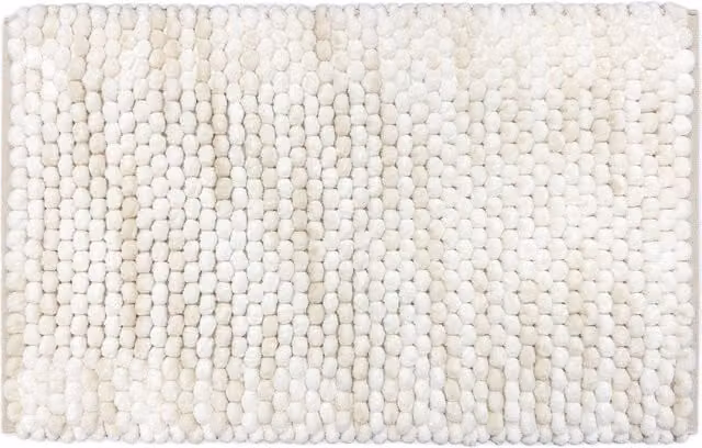 Allure Bath Fashions Marl Chunky Bobble Non Slip Bath Mat in Beige