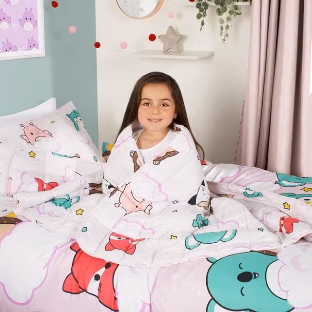 Squishmallows OHS Weighted Blanket Sensory Therapy Sleep Throw, Purple, W: 150 cm