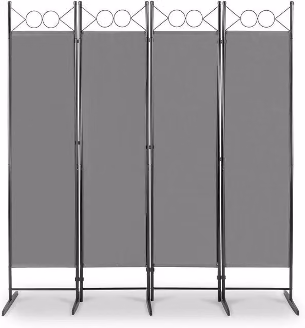 EONLION 4 Panel Folding Room Divider in Grey, H 175 cm x W 100 cm – 1