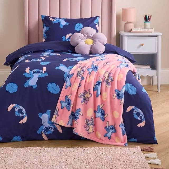 OHS Kids Stitch Soft Coral Fleece Thermal Throw Blanket in Pink – 1