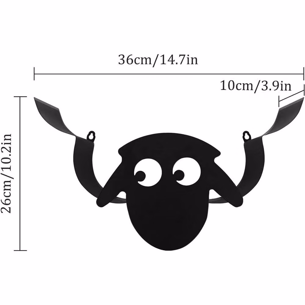 EONLION Black Sheep Metal Toilet Roll Paper Storage, W: 180 cm x D: 5 cm x H: 180 cm – 2