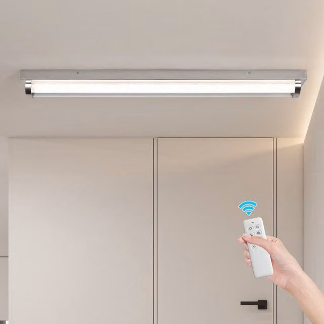 Garwarm 1 Light LED Integrated Flush Mount Ceiling Bar in Silver – 1
