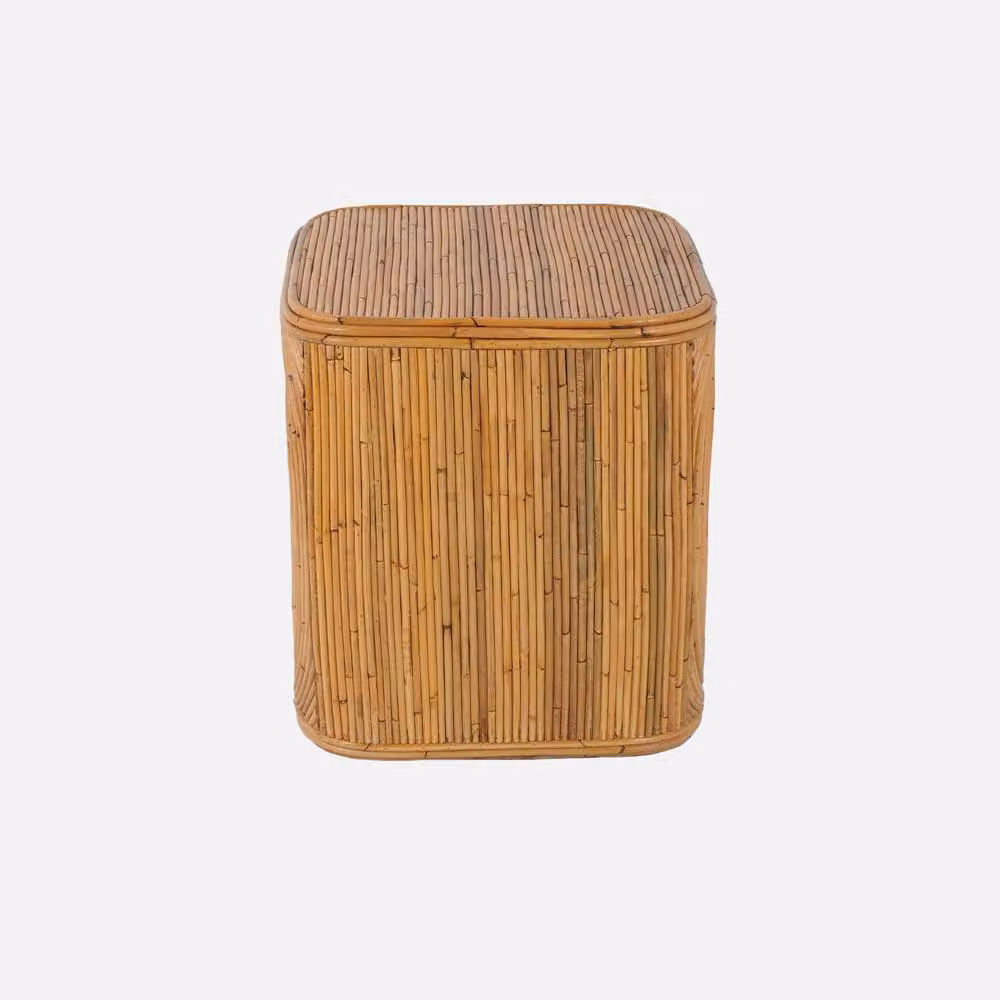 sweeek Natural Rattan Side Table and Bedside Table in Light Brown, W/D/H: 45 x 45 x 50 cm – 2