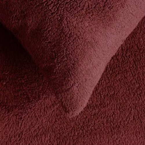 OHS 4 Pack Teddy Fleece Pillowcase Covers in Burgundy – 3
