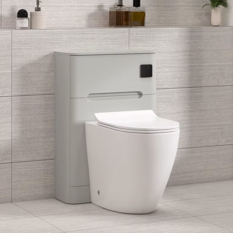 Royal Bathrooms Venice Wall Mounted Ceramic WC Unit with Rimless Soft Close Toilet Seat, Width: 55 cm