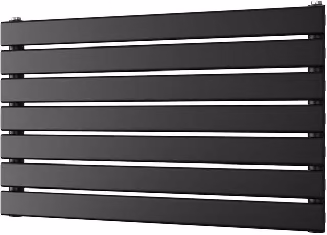 UK Radiators Typhoon Axis Black Horizontal Designer Radiator Single Panel W: 80 cm, H: 47.6 cm