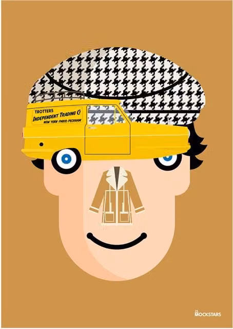 Mockstars Del Boy Retro Multicolour Art Print, A3