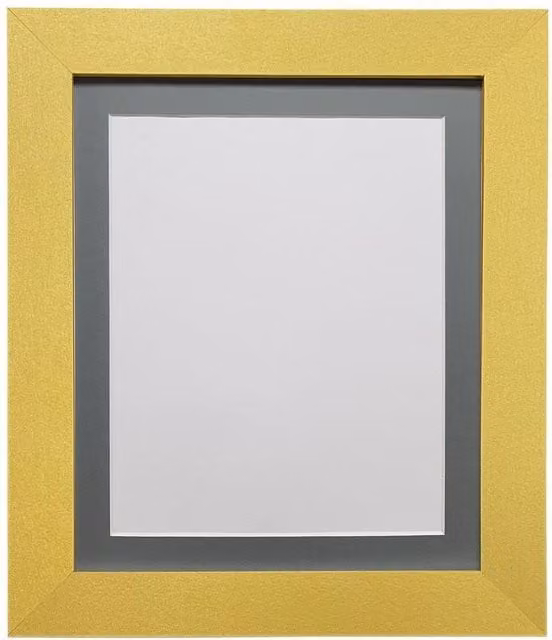 Frames & Mirrors 4U Metro Gold Single Picture Frame with Dark Grey Mount for A2 Images – 1