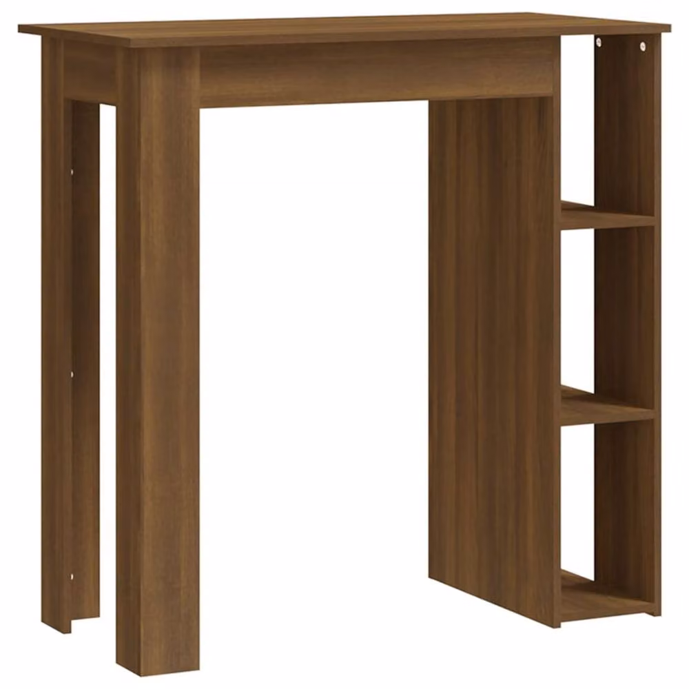 Berkfield Home Modern Bar Table with Shelf, Brown Oak, W/D/H: 102 x 50 x 103.5 cm – 3