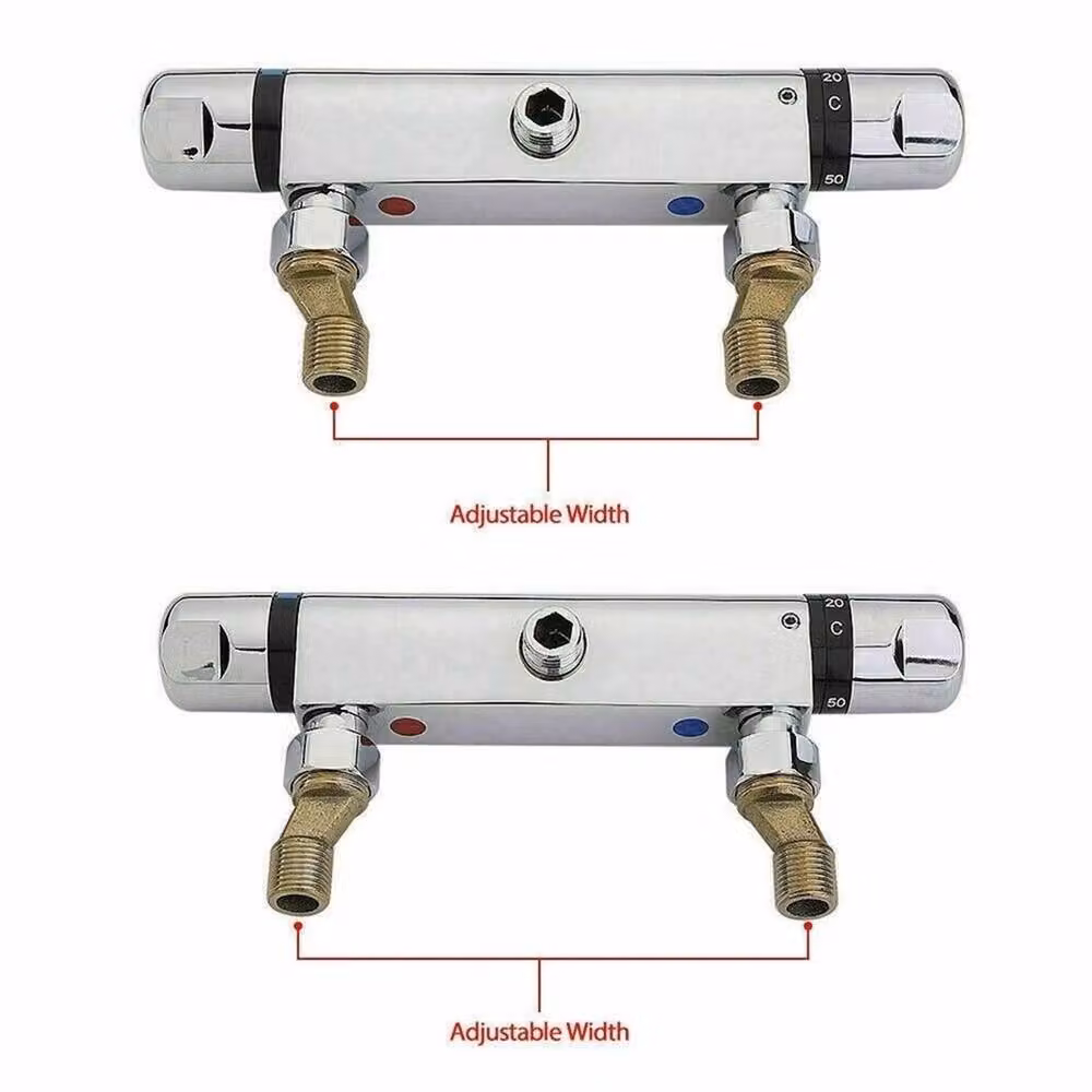 SPETLEK Thermostatic Exposed Bar Shower Mixer Valve in Chrome and Silver – 2
