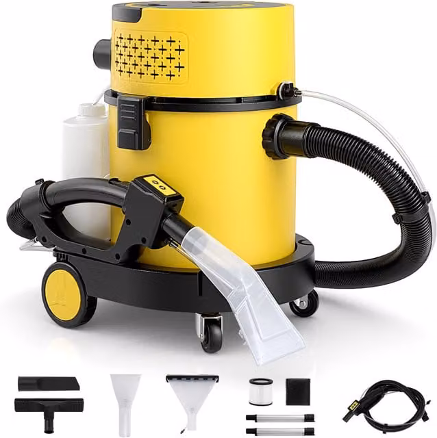 Costway 1200W Wet and Dry Vacuum Cleaner with Washable HEPA Filter, Yellow