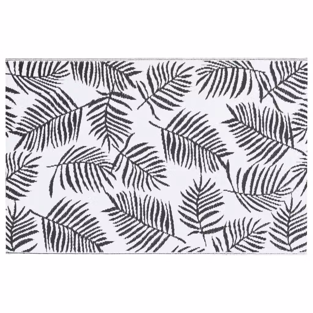 Berkfield Home Modern Outdoor Polypropylene Carpet in White and Black, W/D: 120 x 180 cm – 3