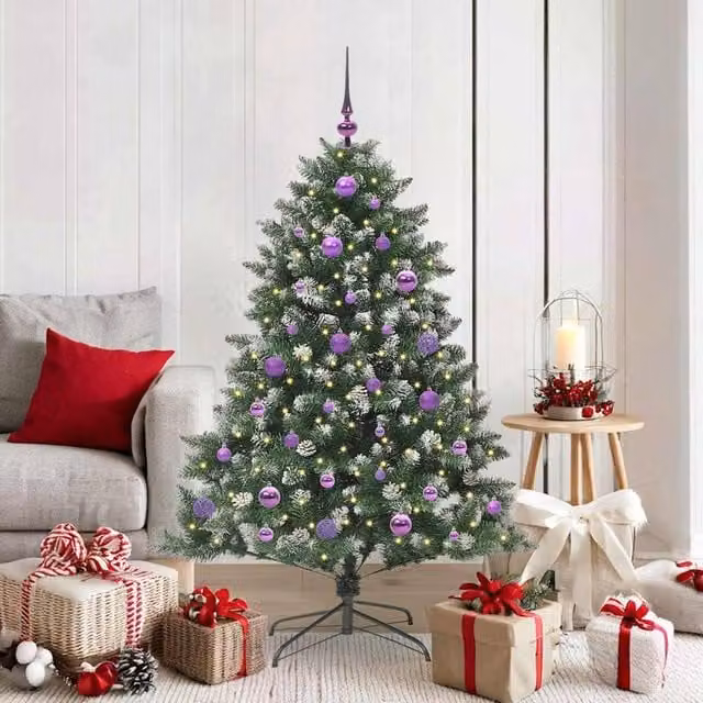 Berkfield Home Green Artificial Christmas Tree with Stand, W/D/H: 105 x 105 x 150 cm – 1