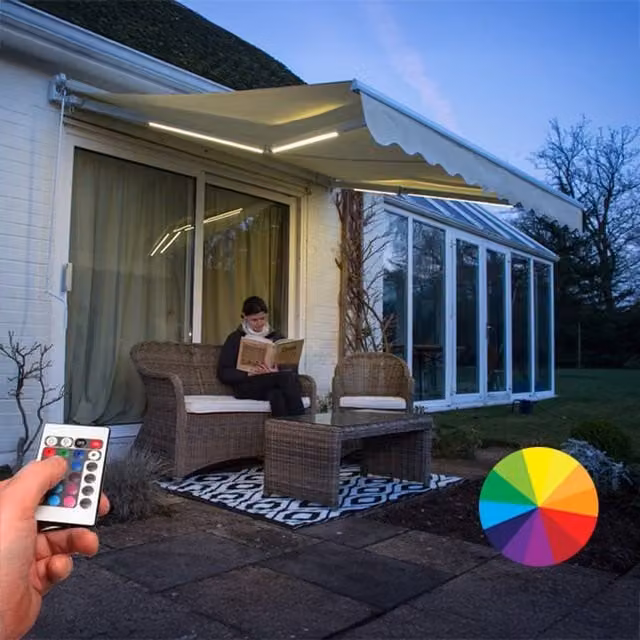 Primrose Colour Changing RGB LED Awning Lights Kit, Multicolour and White, Length: 200 cm