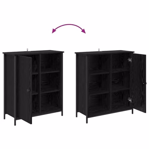 vidaXL Modern Black Sideboard in Black Oak, W/D/H: 70 x 30 x 80 cm – 4