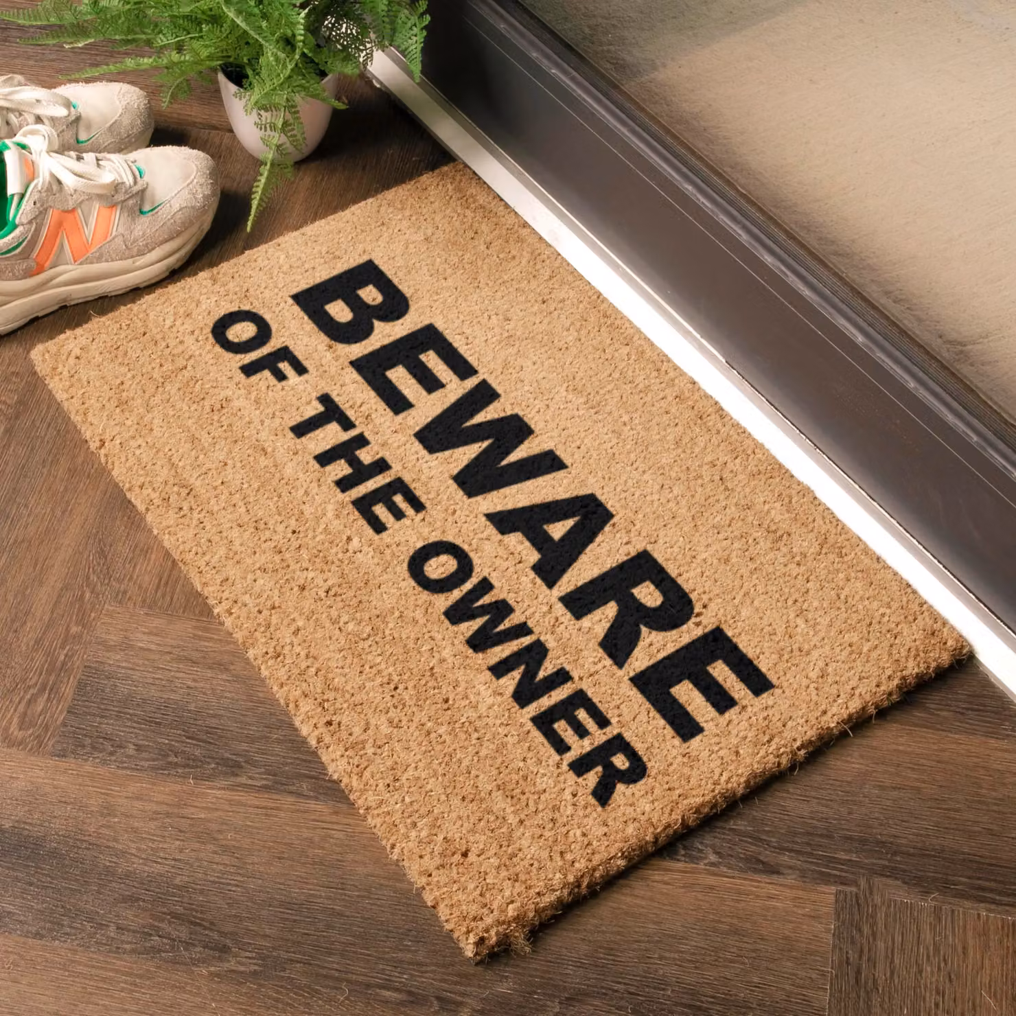 Artsy Mats Beware Of The Owner Doormat, Black and Brown, W: 60 cm, D: 40 cm – 2