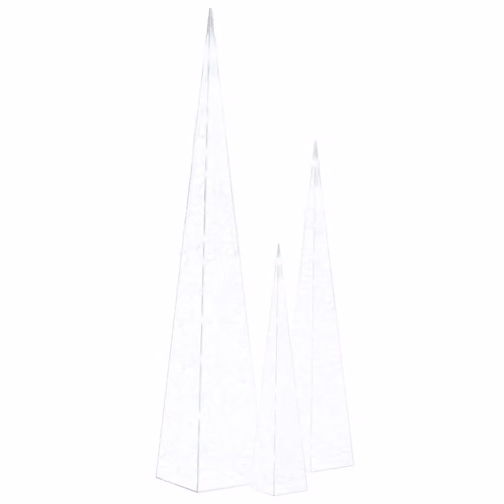 Berkfield Home Acrylic Decorative LED Light Cone Set in Cool White and Multicolour – 2