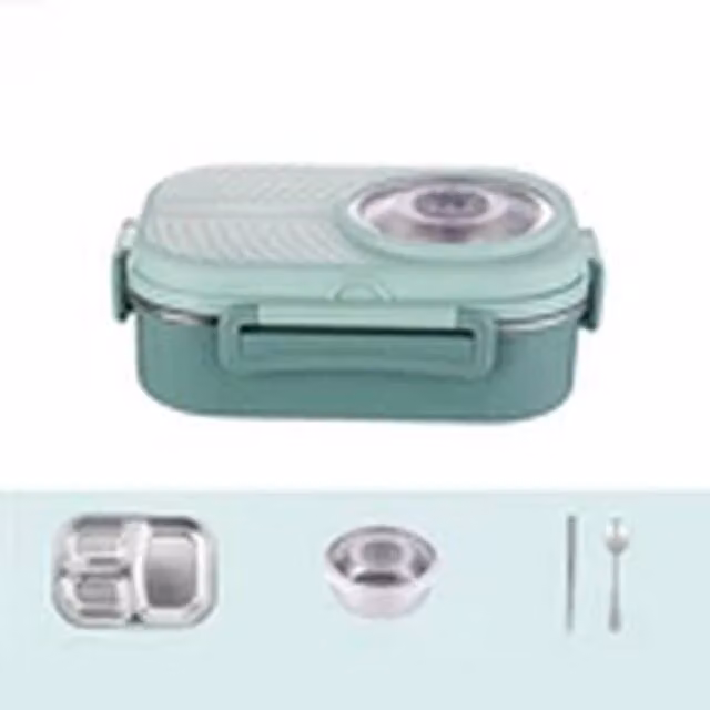 Havendro Green Stainless Steel Insulated Thermal Lunch Box with Cutlery, 1000ml, Leak-Proof