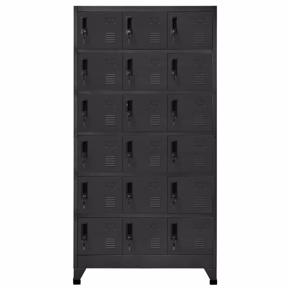 Berkfield Home Anthracite Metal Locker Cabinet with Hinged Doors, W/D/H: 90 x 40 x 180 cm – 2