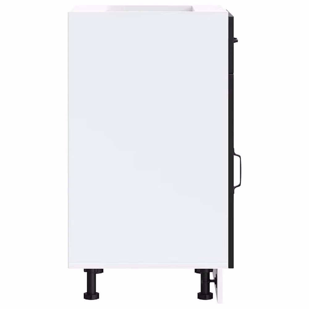 Berkfield Home Kalmar Black Matt Kitchen Base Cabinet with Hinged Doors and Internal Shelves – 5