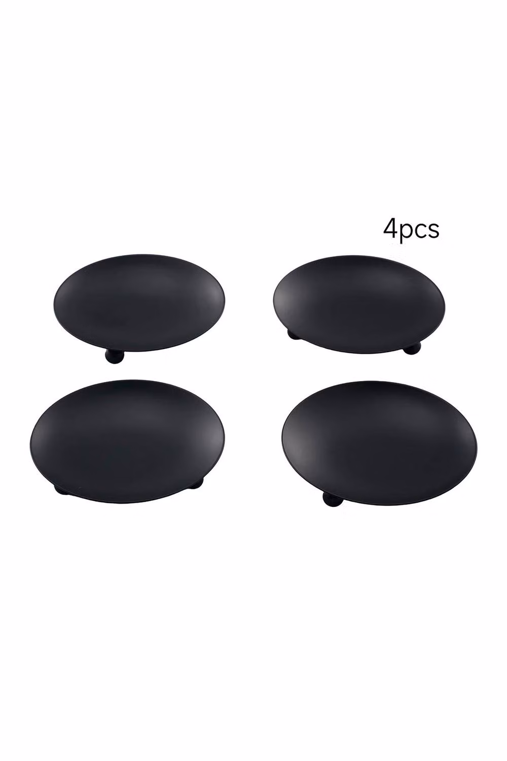 Living and Home Set of 4 Black Iron Pillar Candle Holders – 5
