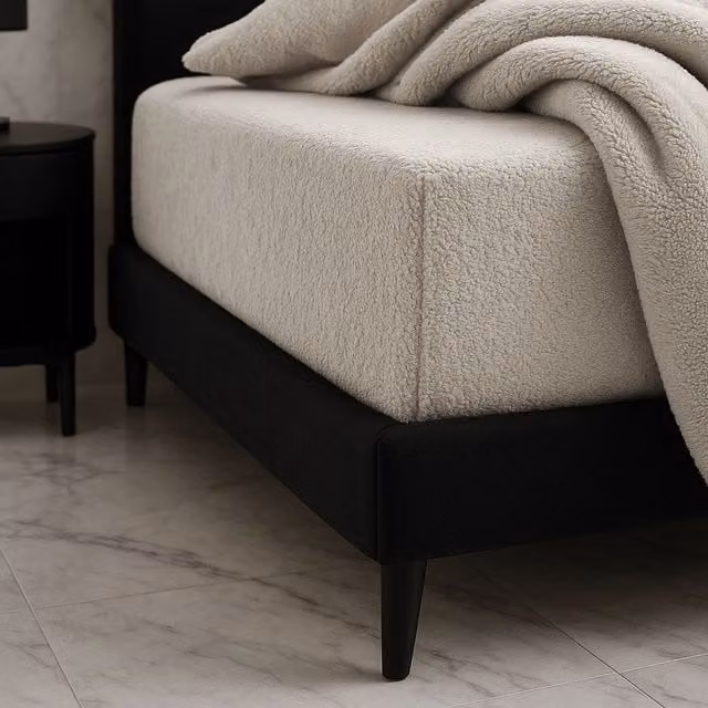 Snug City Teddy Fleece Extra Deep Fitted Sheet, Beige, W/D/H: 200 x 200 x 30 cm