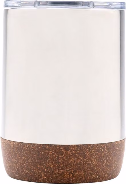 XD Design Cork Stainless Steel Vacuum Insulated Mug with Lid in Silver