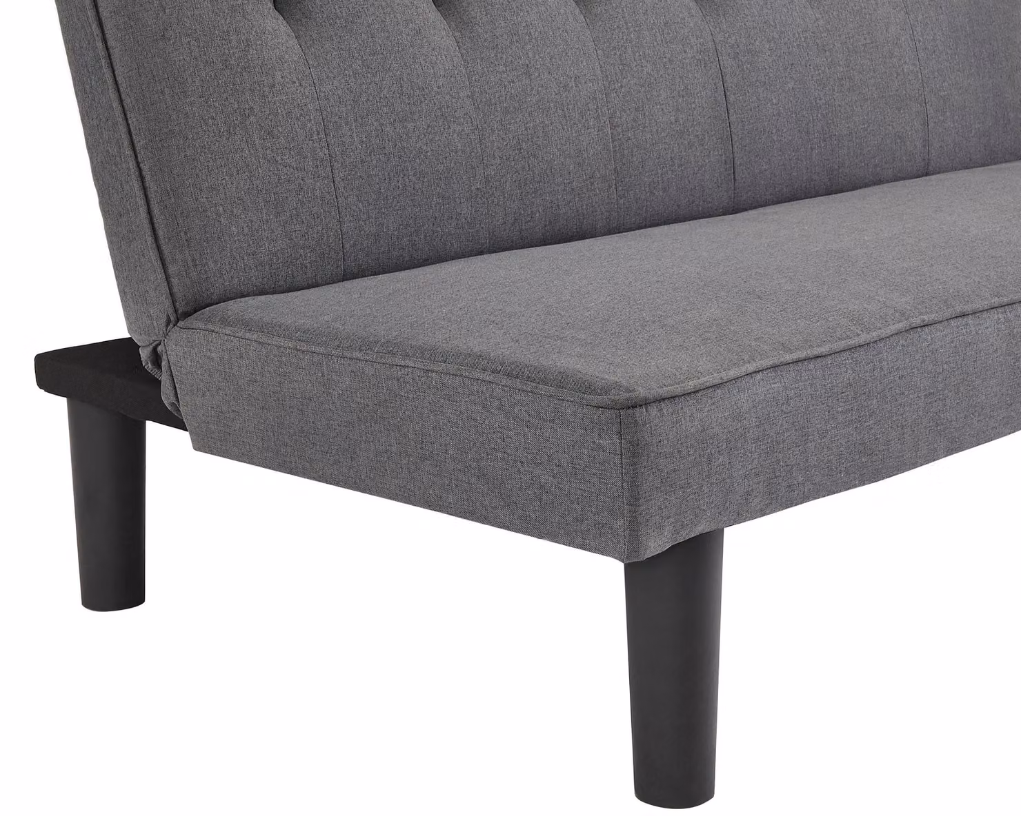 Home Detail Layla Grey Fabric Sofa Bed with Tufted Detail and Black Legs, W/D/H: 140 x 190 x 165 cm – 2
