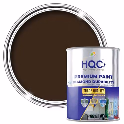 HQC Paints Brown Barn Paint, 1 l Quick-Drying Weatherproof Satin Gloss Wood Paint for Outdoor Fences and Gates