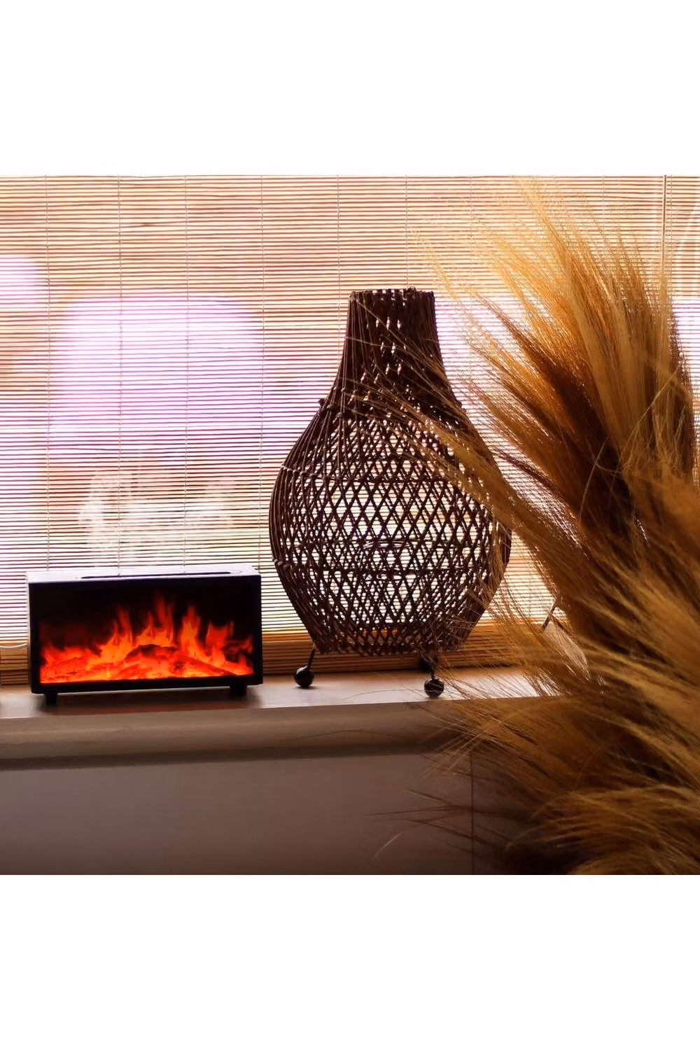 KDMD Flame Effect Aroma Diffuser with Bird Sounds, USB Powered, Colour Changing, Black – 3