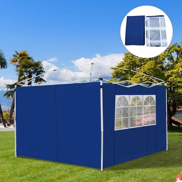 Outsunny 3m Gazebo with Exchangeable Side Panels and Window in Blue