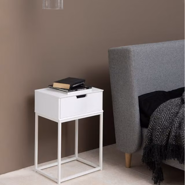 Furniture To Go Mitra 1 Drawer Bedside Table in White