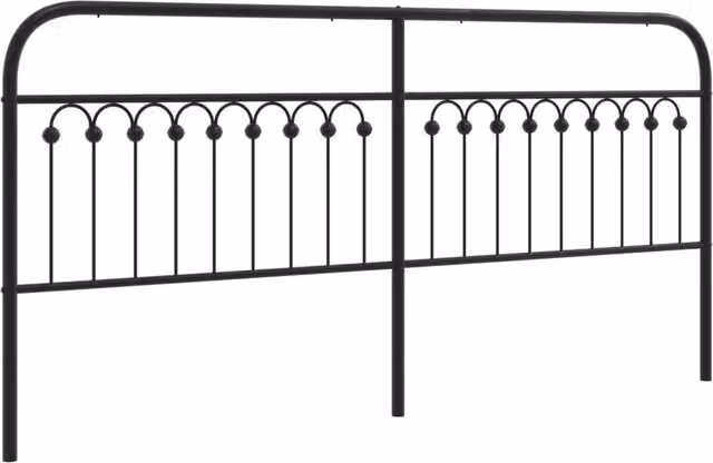 Berkfield Home Vintage Metal Headboard in Matt Black, 200 cm – 1