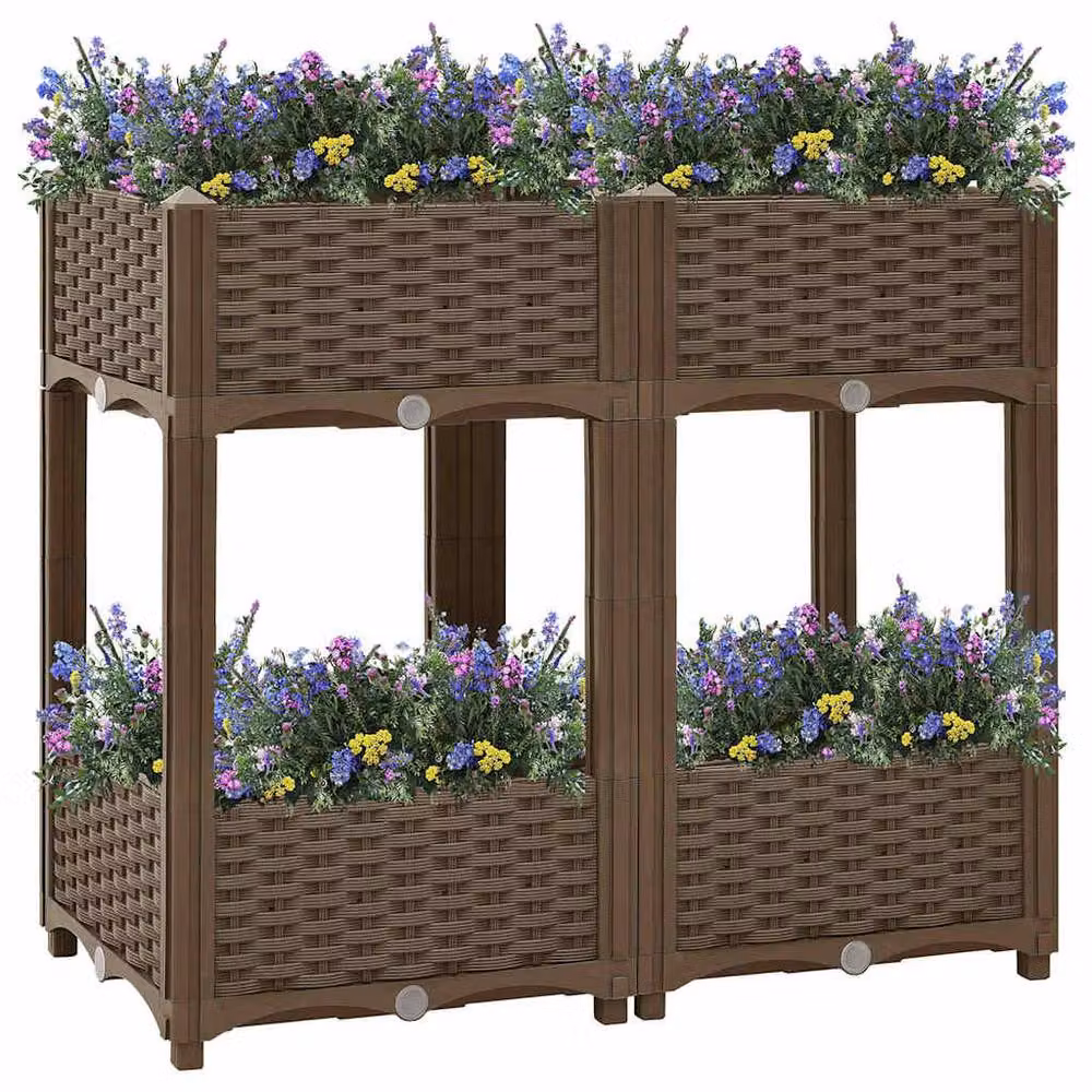 Berkfield Home Brown Polypropylene Raised Bed W/D/H: 80 x 40 x 71 cm – 2