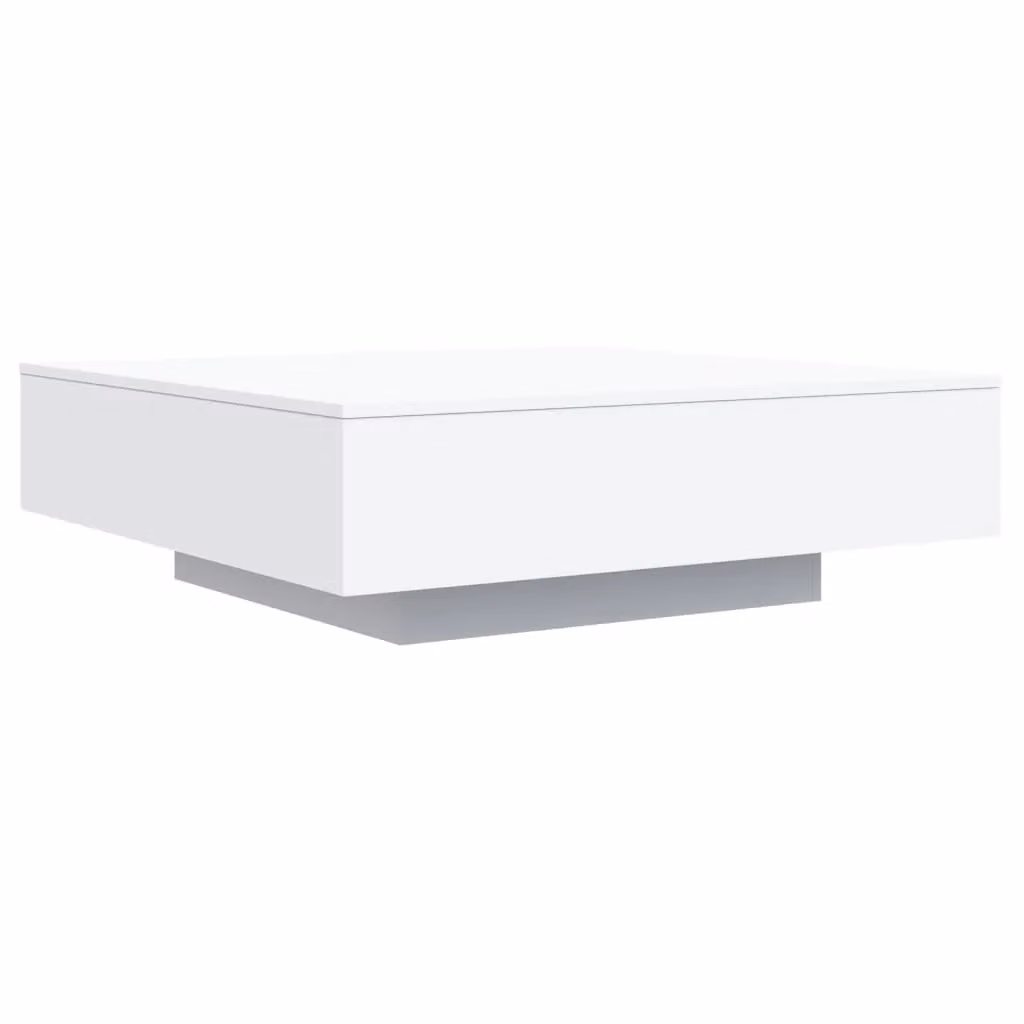 Berkfield Home White Square Coffee Table in Glossy Engineered Wood W/D/H: 100 x 100 x 31 cm – 2