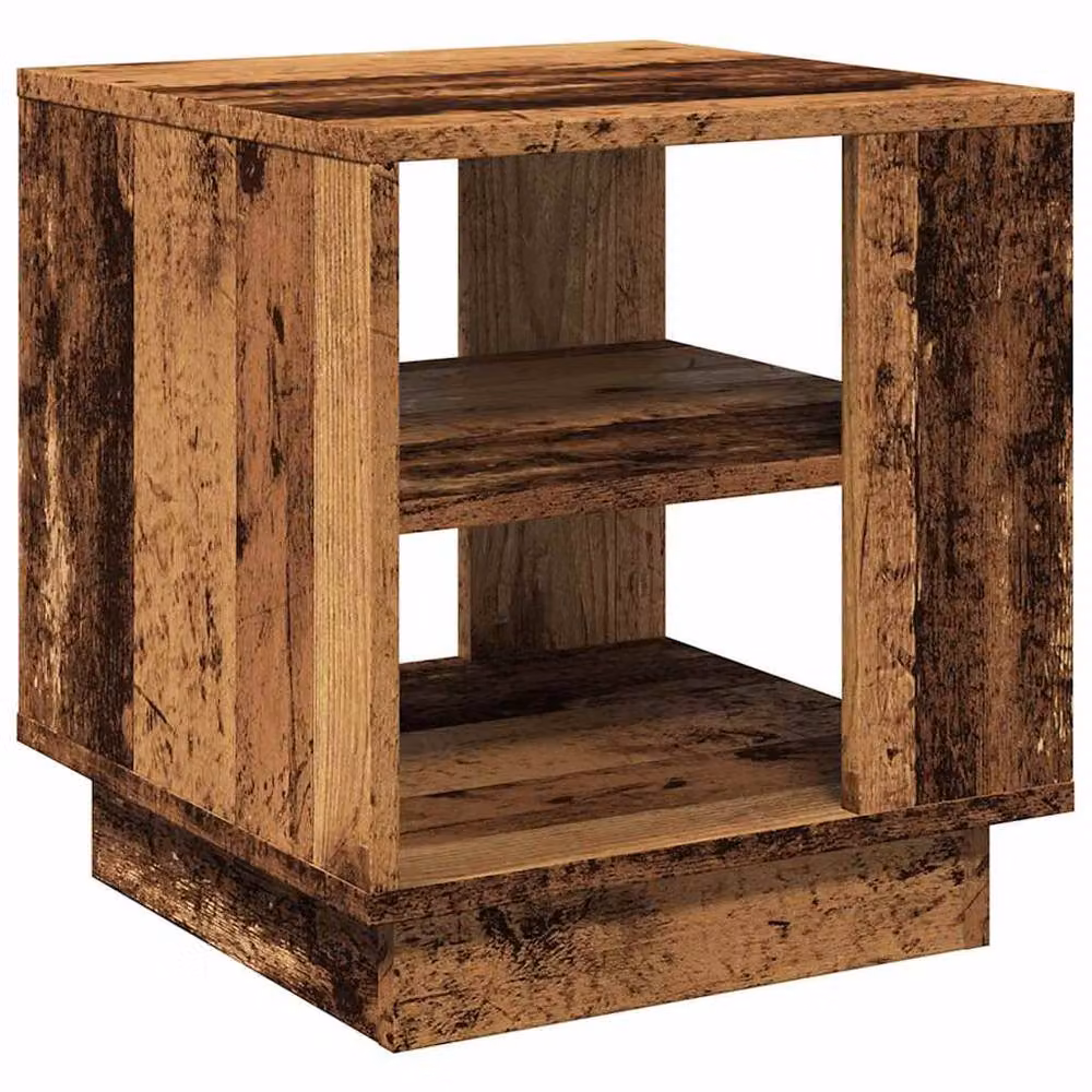 Berkfield Home Durable Coffee Table in Brown Old Wood, W/D/H: 40 x 40 x 43 cm – 3
