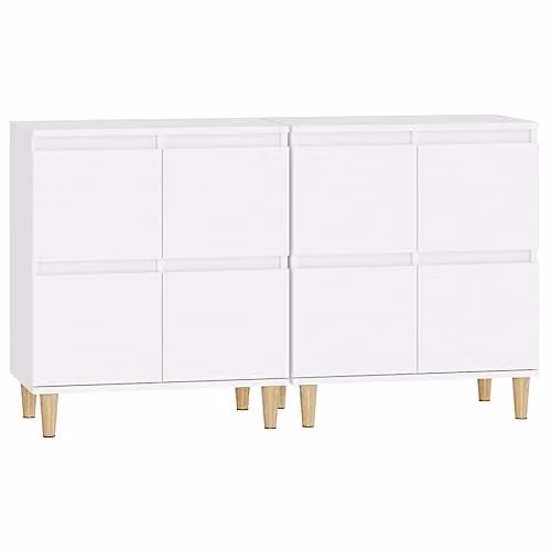 vidaXL Set of 2 White Sideboards in Engineered Wood, W/D/H: 60 x 35 x 70 cm – 1