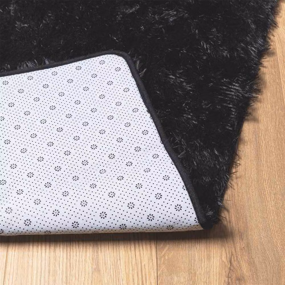 Berkfield Home NAVARRA Black Shaggy High Pile Polyester Rug, W: 130 cm, D: 200 cm – 4
