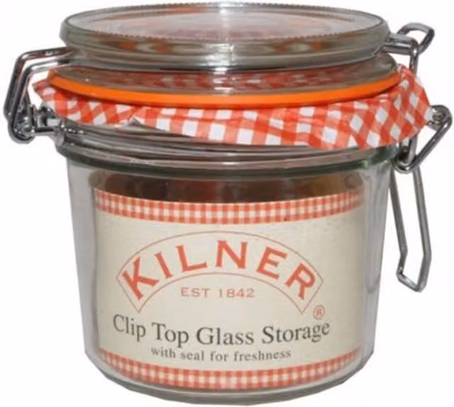 Kilner Clip Top Glass Storage Jar, 350ml, Transparent Orange