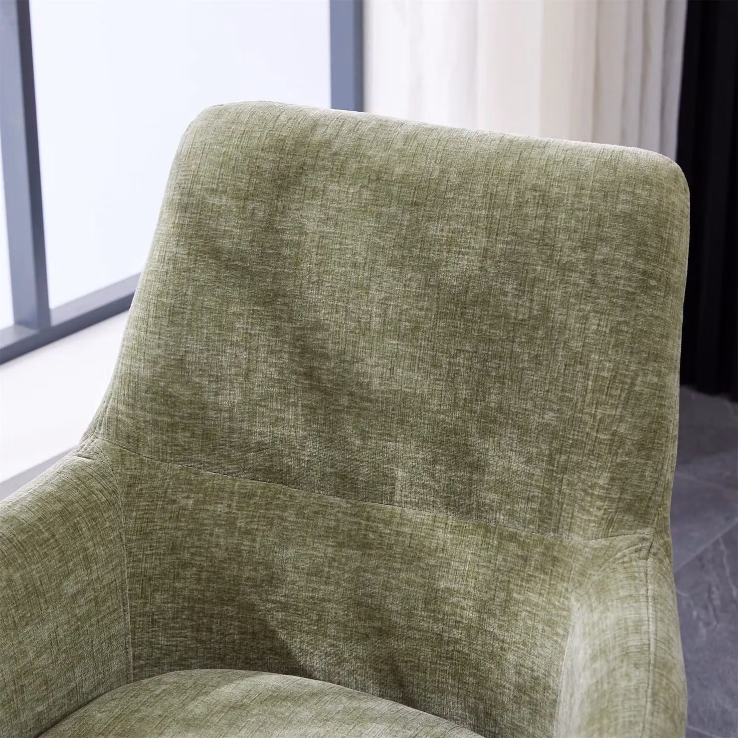 FURNITURE ONE Set of 2 Padded Green Fabric Dining and Task Chairs with Metal Frame – 4