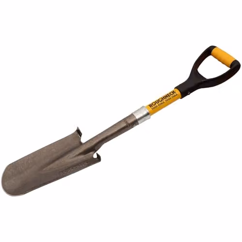 Roughneck Micro Drainage Shovel in Grey with Fibreglass Shaft and Steel Blade – 1