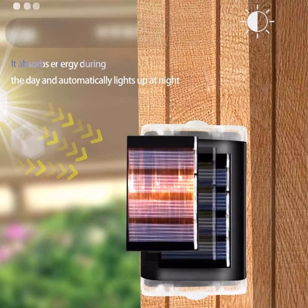 Hinsinc Set of 4 Solar Powered LED Wall Lights in Black with Warm White Up and Down Lighting – 5
