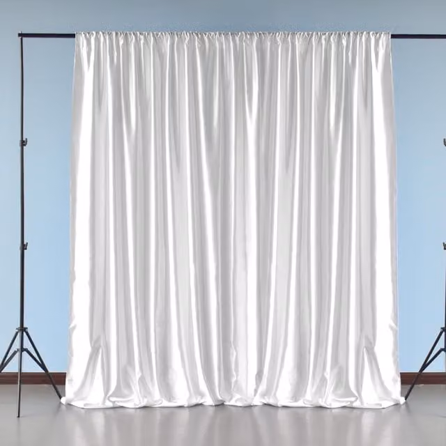 Trimming Shop White Satin Blackout Fabric Backdrop for Photo Shoots and Video, W: 600 cm, H: 300 cm