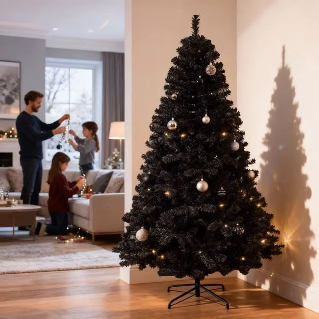 Shatchi 12ft Black Alaskan Pine Christmas Tree