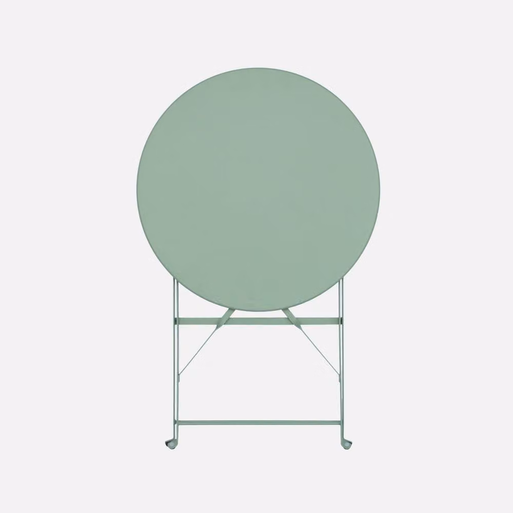 sweeek Folding Metal Bistro Garden Table in Matt Green, Diameter: 60 cm – 2