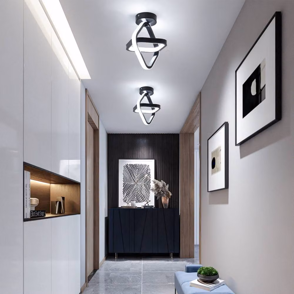 Pheashine Modern LED Ceiling Light, 22W Square Design, Black – 3