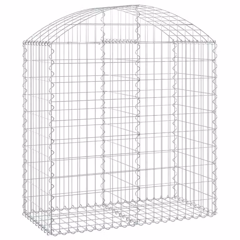 Berkfield Home Arched Gabion Basket in Silver Galvanised Steel, W: 100 cm, D: 50 cm, H: 100-120 cm
