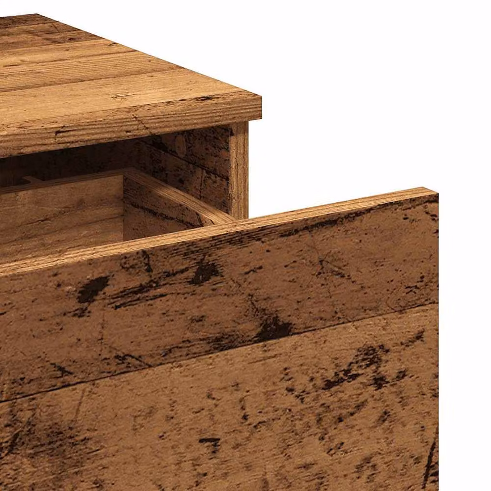 Berkfield Home Elegant Bedside Cabinet in Brown Old Wood, W/D/H: 40 x 35 x 65 cm – 5