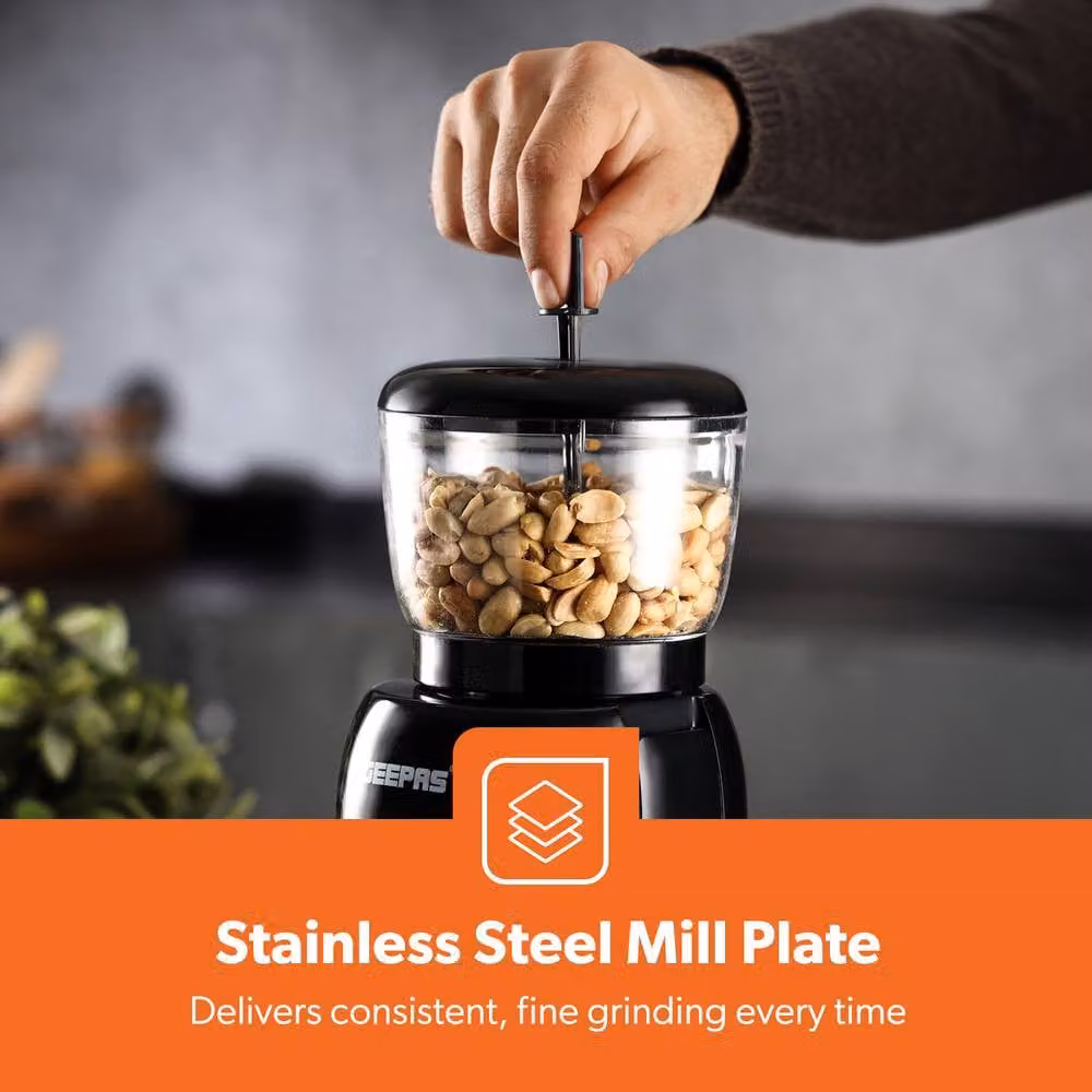 Geepas Peanut Butter Maker 500W Electric Grinder with 756g Transparent Jar in Black – 4